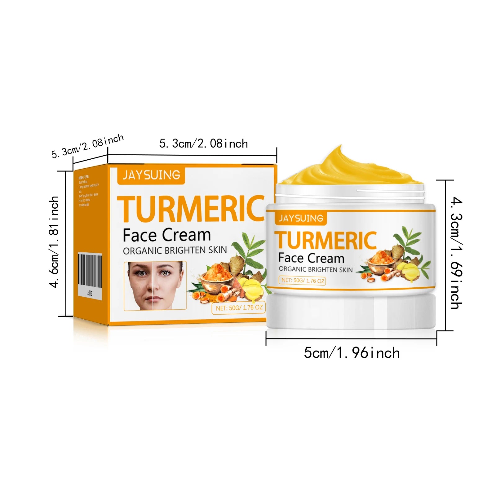 Jaysuing  Turmeric Firm Face Cream Fade Fine Lines Hydrating Oil Control Repair