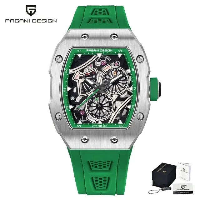 PAGANI DESIGN Luxury Modern Skeleton Quartz Watch for Gentlemen !