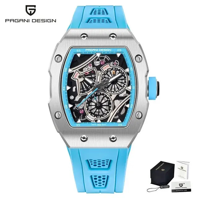 PAGANI DESIGN Luxury Modern Skeleton Quartz Watch for Gentlemen !