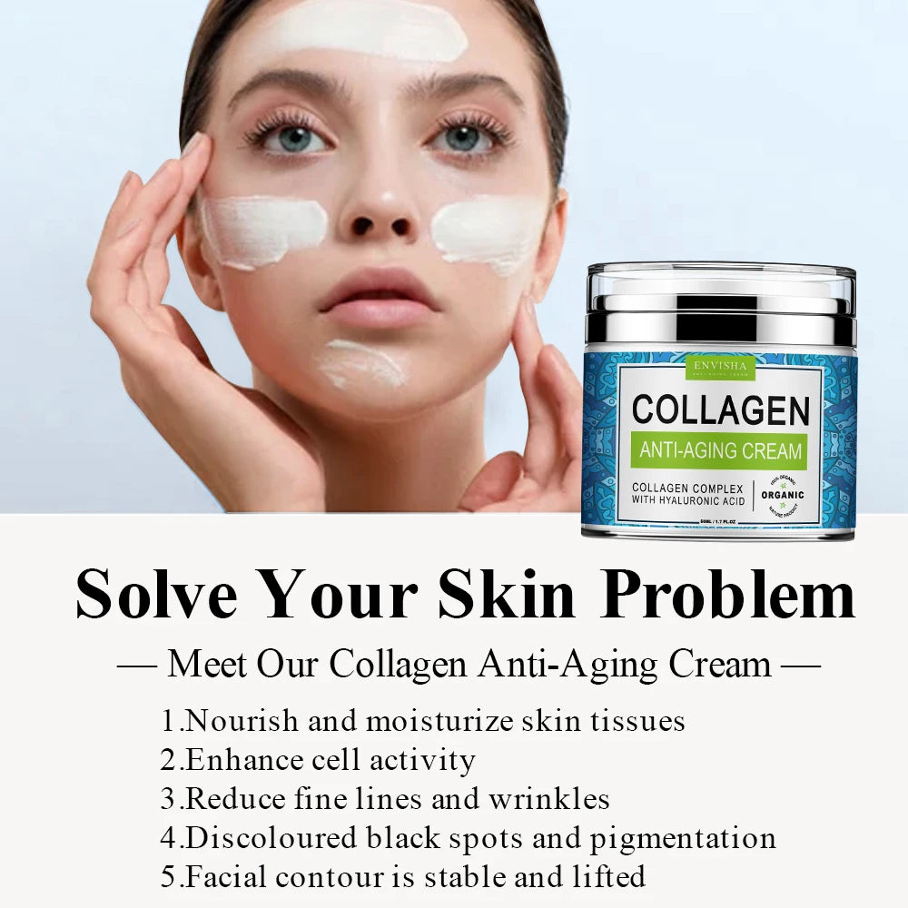 Face Cream Collagen Hyaluronic Acid Skin Care Anti-Wrinkle Moisturizing Anti-Aging