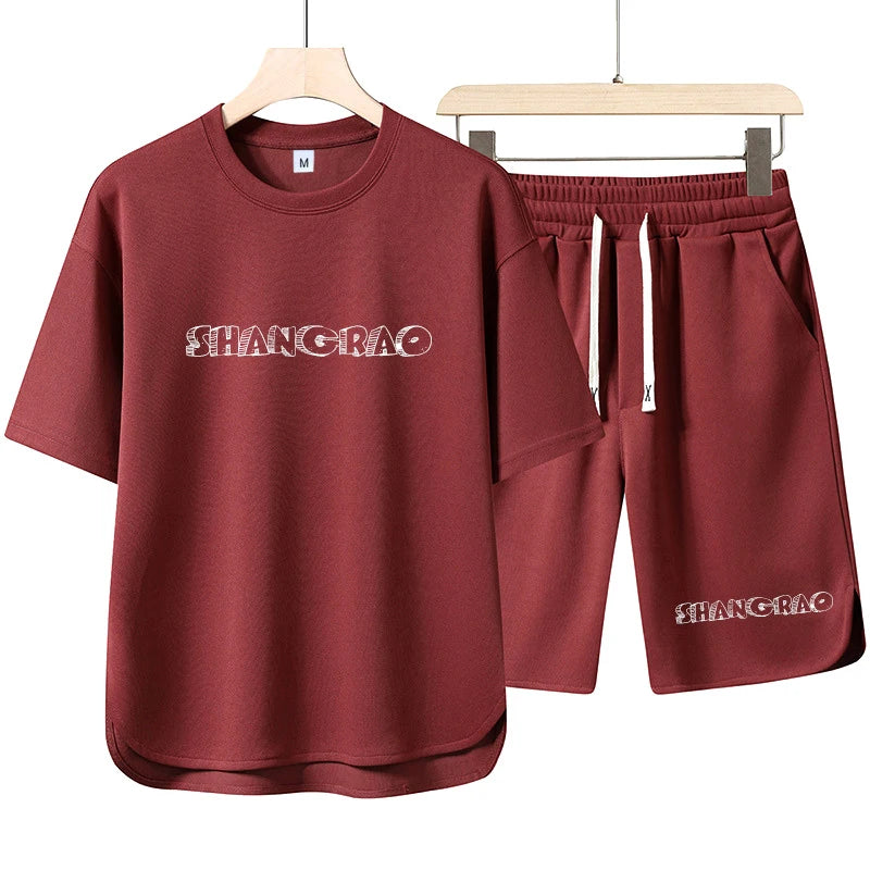 Men's Casual T-Shirt Sets Vintage Style Summer Clothing with Pants Fashion