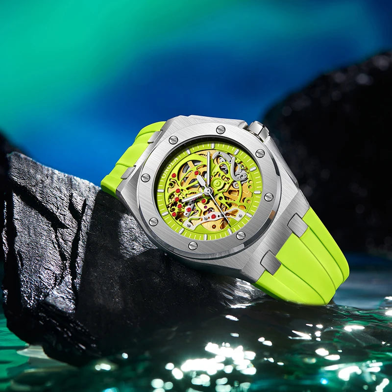 ONOLA Brand Watch Automatic Hollow Skeleton Watch Men's Watch Waterproof