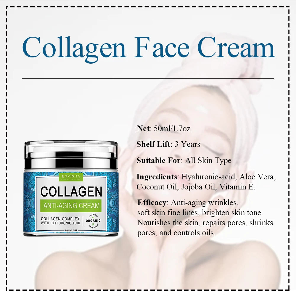 Face Cream Collagen Hyaluronic Acid Skin Care Anti-Wrinkle Moisturizing Anti-Aging