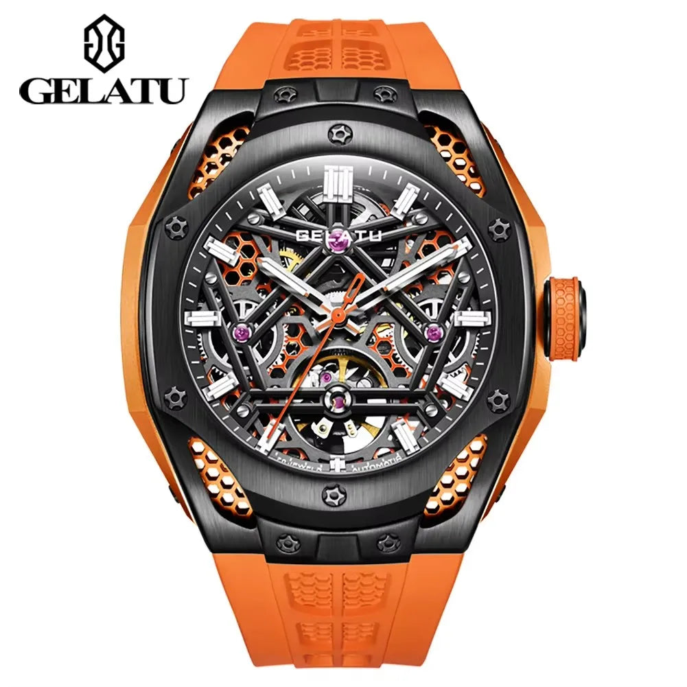 Wristwatch Luminous Mechanical Casual Skeleton Hollow Out Design Automatic Watch
