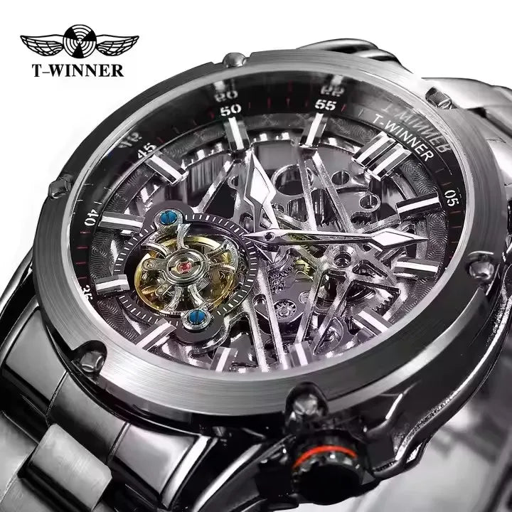 Automatic Movement Mechanical Watches Men Stainless Steel Luxury Sports