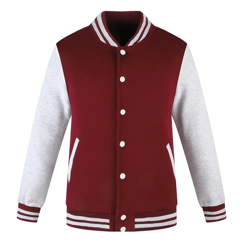 Men's Long Sleeve Jacket College Style Warm and Comfortable