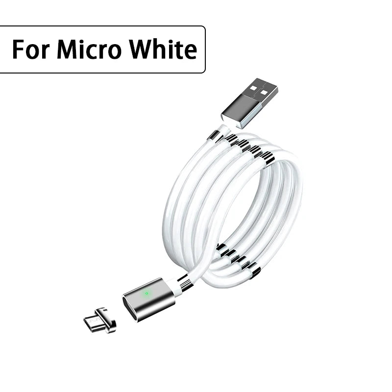 Magic Rope Magnetic Cable Storage Magnet QC3.0 Fast Charging Micro USB