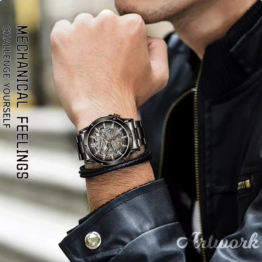 Automatic Movement Mechanical Watches Men Stainless Steel Luxury Sports