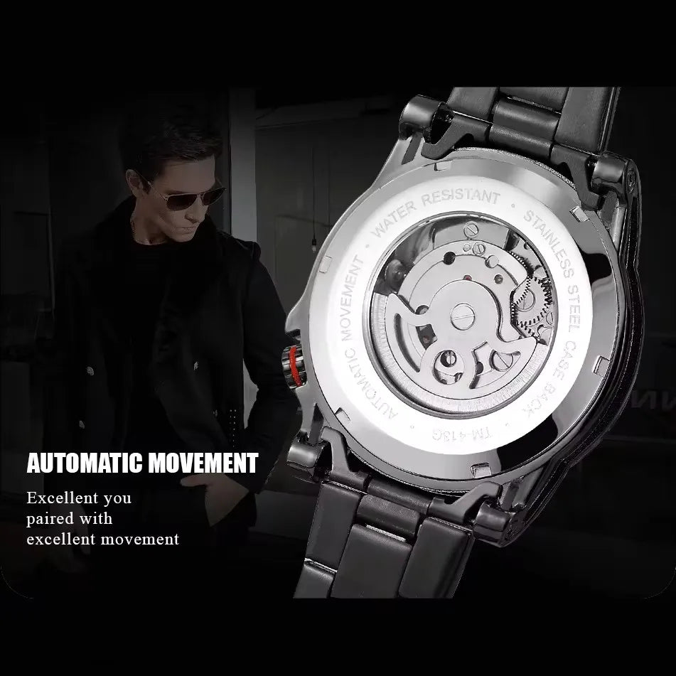 Automatic Movement Mechanical Watches Men Stainless Steel Luxury Sports