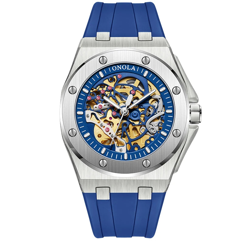 ONOLA Brand Watch Automatic Hollow Skeleton Watch Men's Watch Waterproof