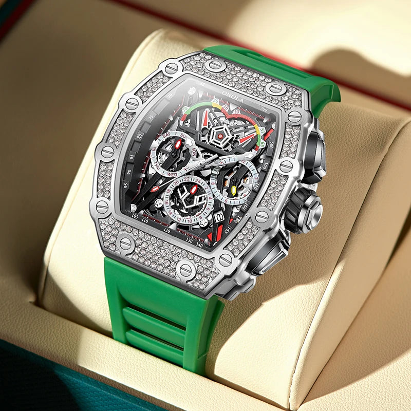 Fashion Diamond Inlaid Luxury Quartz Men's Watch Brand ONOLA