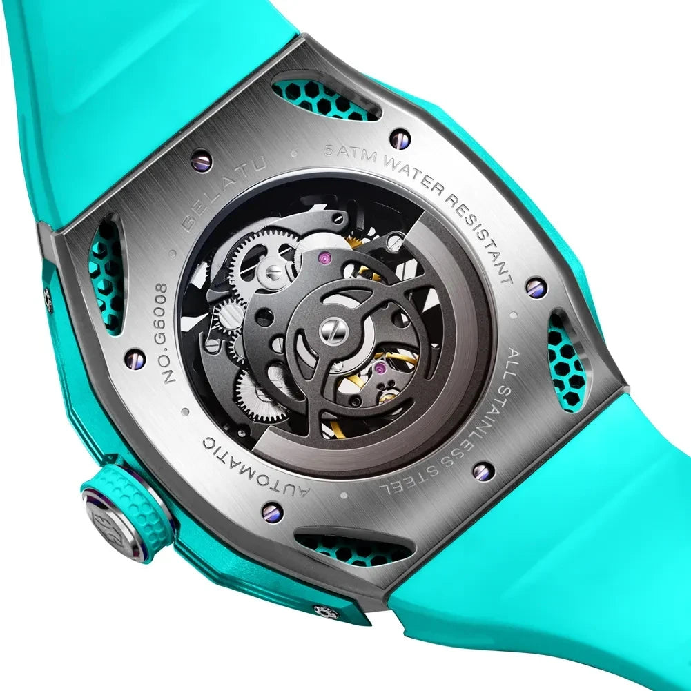 Wristwatch Luminous Mechanical Casual Skeleton Hollow Out Design Automatic Watch