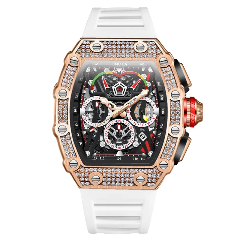 Fashion Diamond Inlaid Luxury Quartz Men's Watch Brand ONOLA