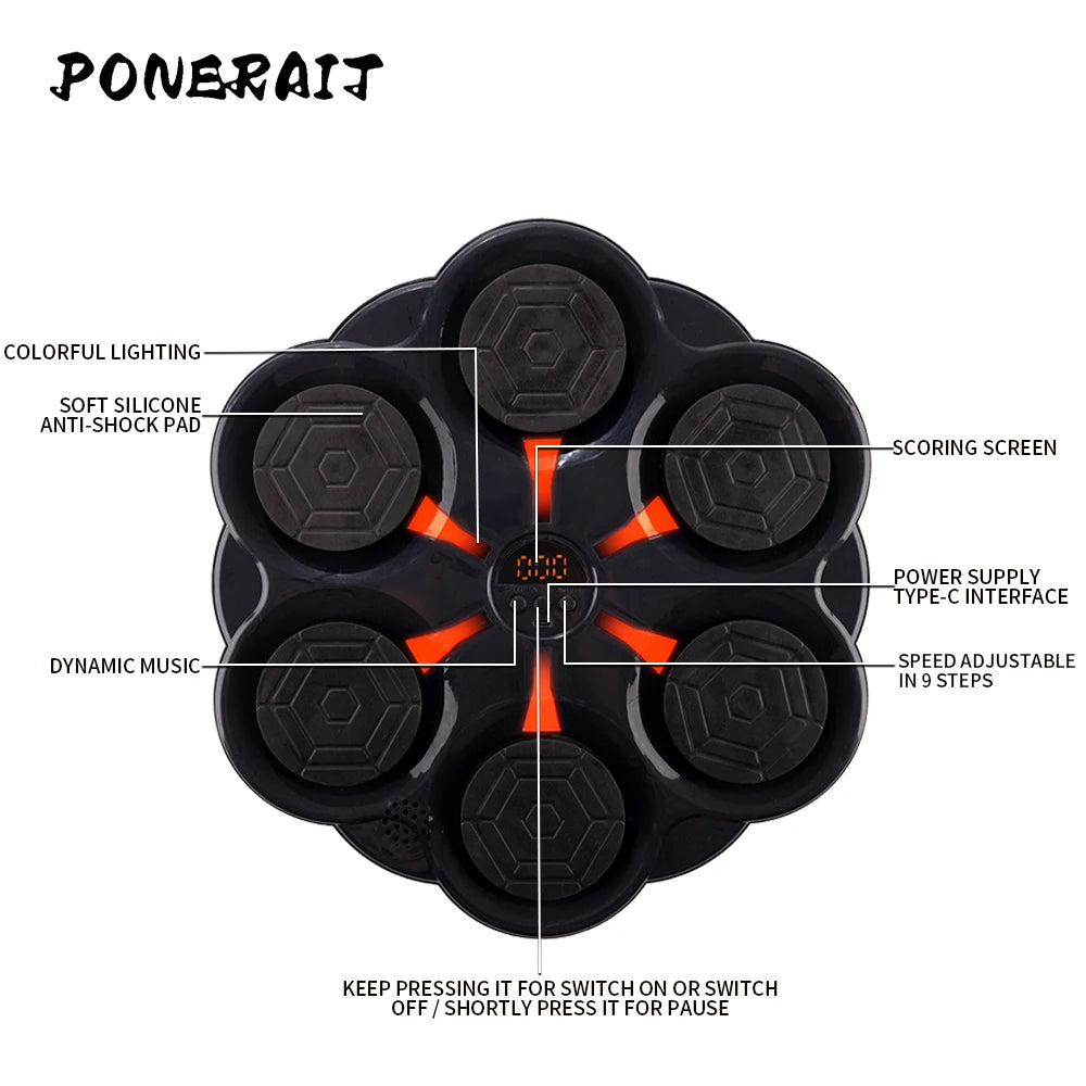 PONERAIT High Quality Adult Smart Music Electronic Beat Boxing Machine Training Includes Gloves