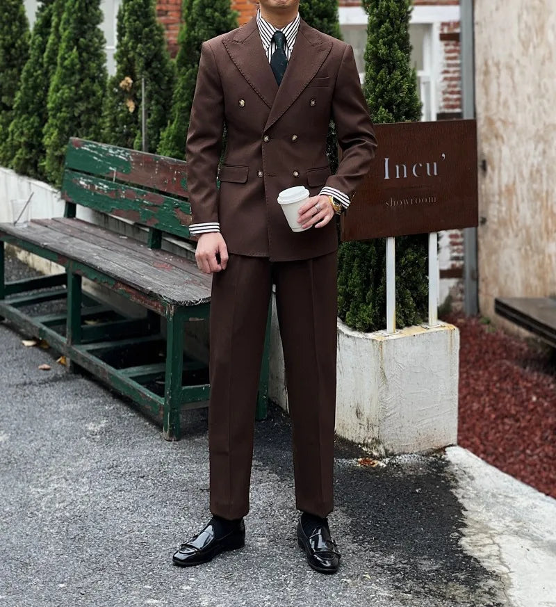 Business Commuter Suit for Summer British Gentleman-Inspired Fabric Set