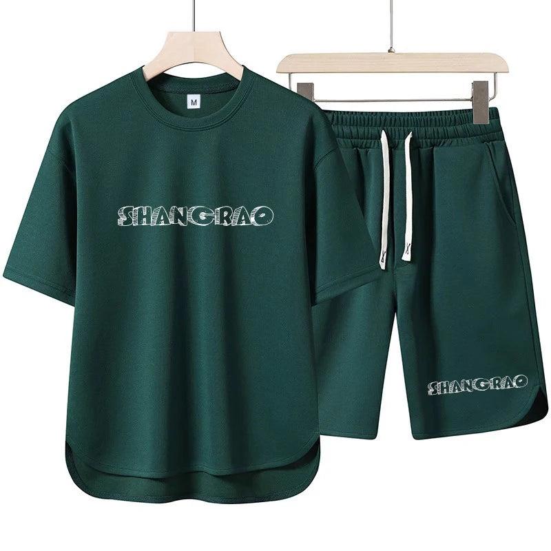 Men's Casual T-Shirt Sets Vintage Style Summer Clothing with Pants Fashion