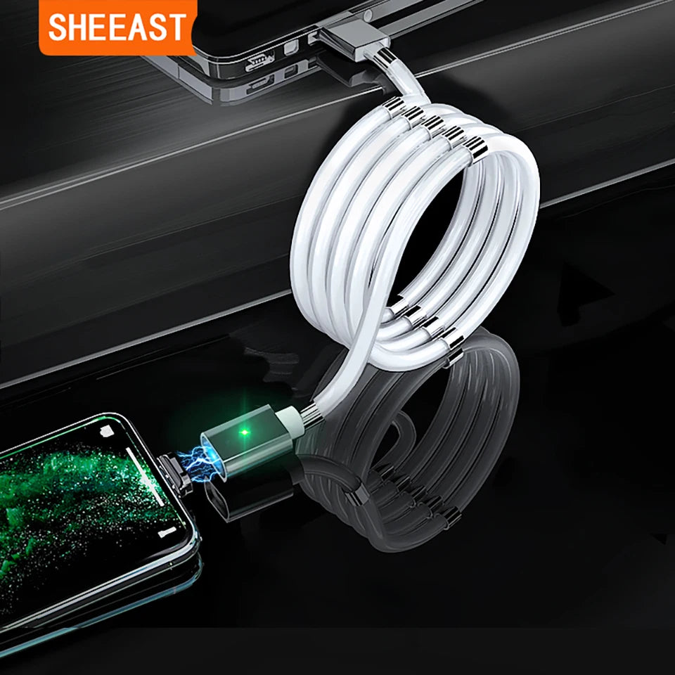 Magic Rope Magnetic Cable Storage Magnet QC3.0 Fast Charging Micro USB