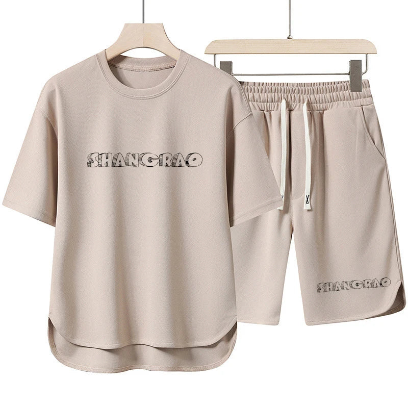 Men's Casual T-Shirt Sets Vintage Style Summer Clothing with Pants Fashion
