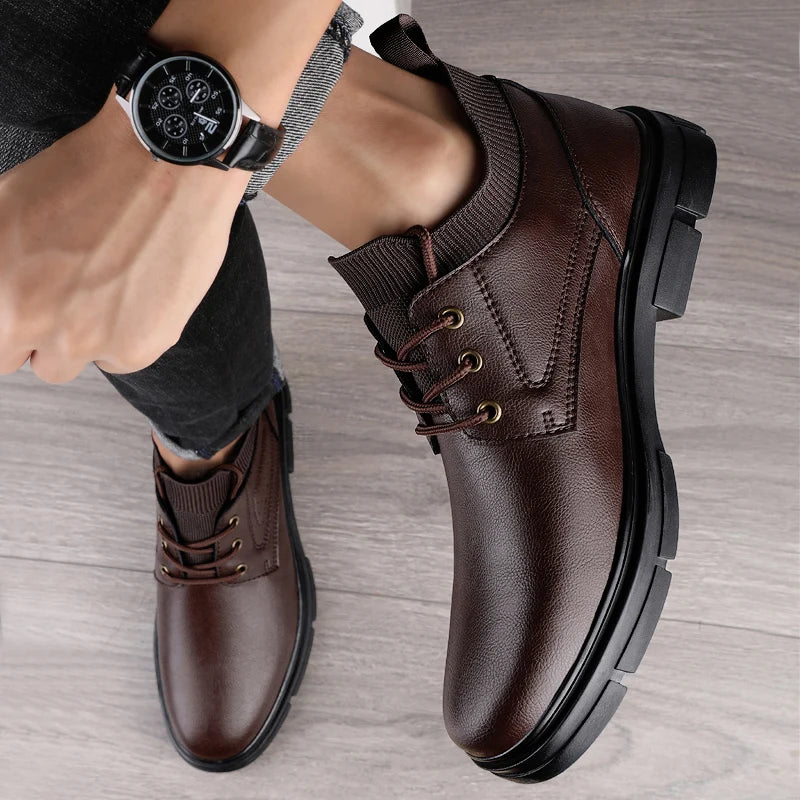 Genuine Leather Boots New Fashion Men's Boats Comfortable Sports Ankle Boots