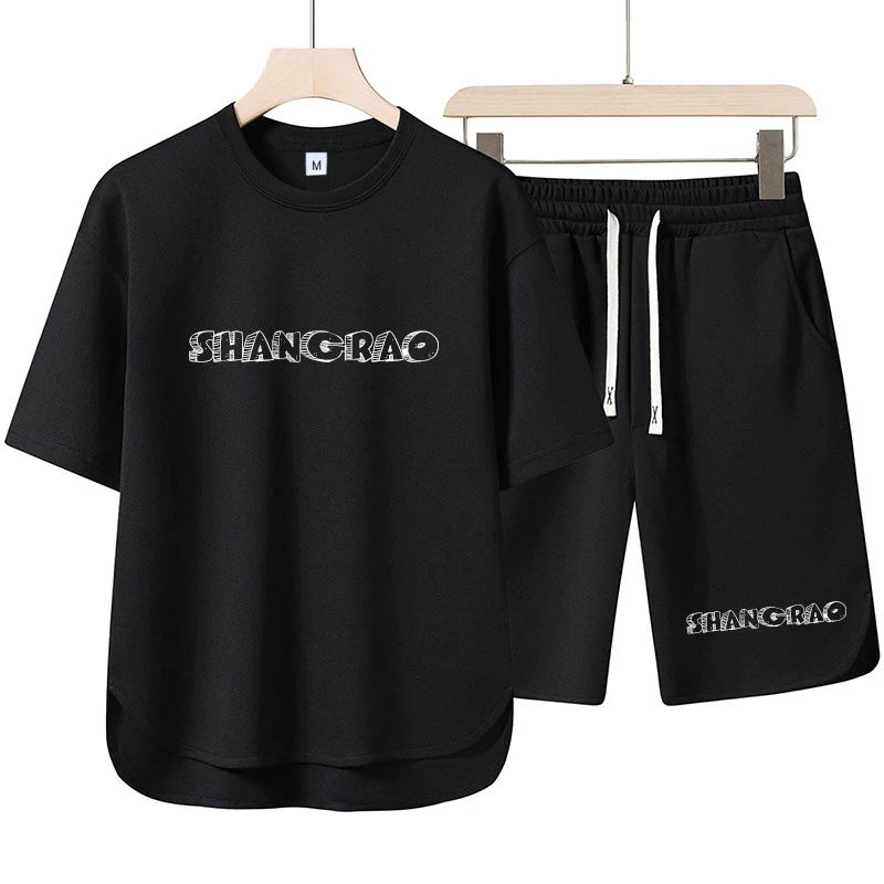 Men's Casual T-Shirt Sets Vintage Style Summer Clothing with Pants Fashion