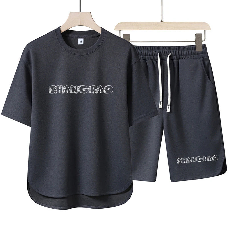 Men's Casual T-Shirt Sets Vintage Style Summer Clothing with Pants Fashion