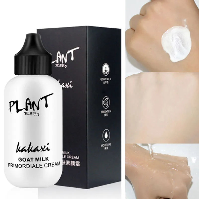 Make up Lazy Face Foundation Goat Milk Cream Whitening Full Coverage Waterproof