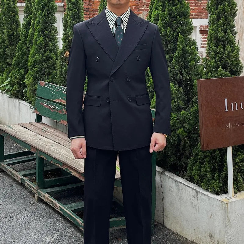 Business Commuter Suit for Summer British Gentleman-Inspired Fabric Set