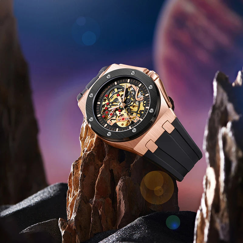 ONOLA Brand Watch Automatic Hollow Skeleton Watch Men's Watch Waterproof