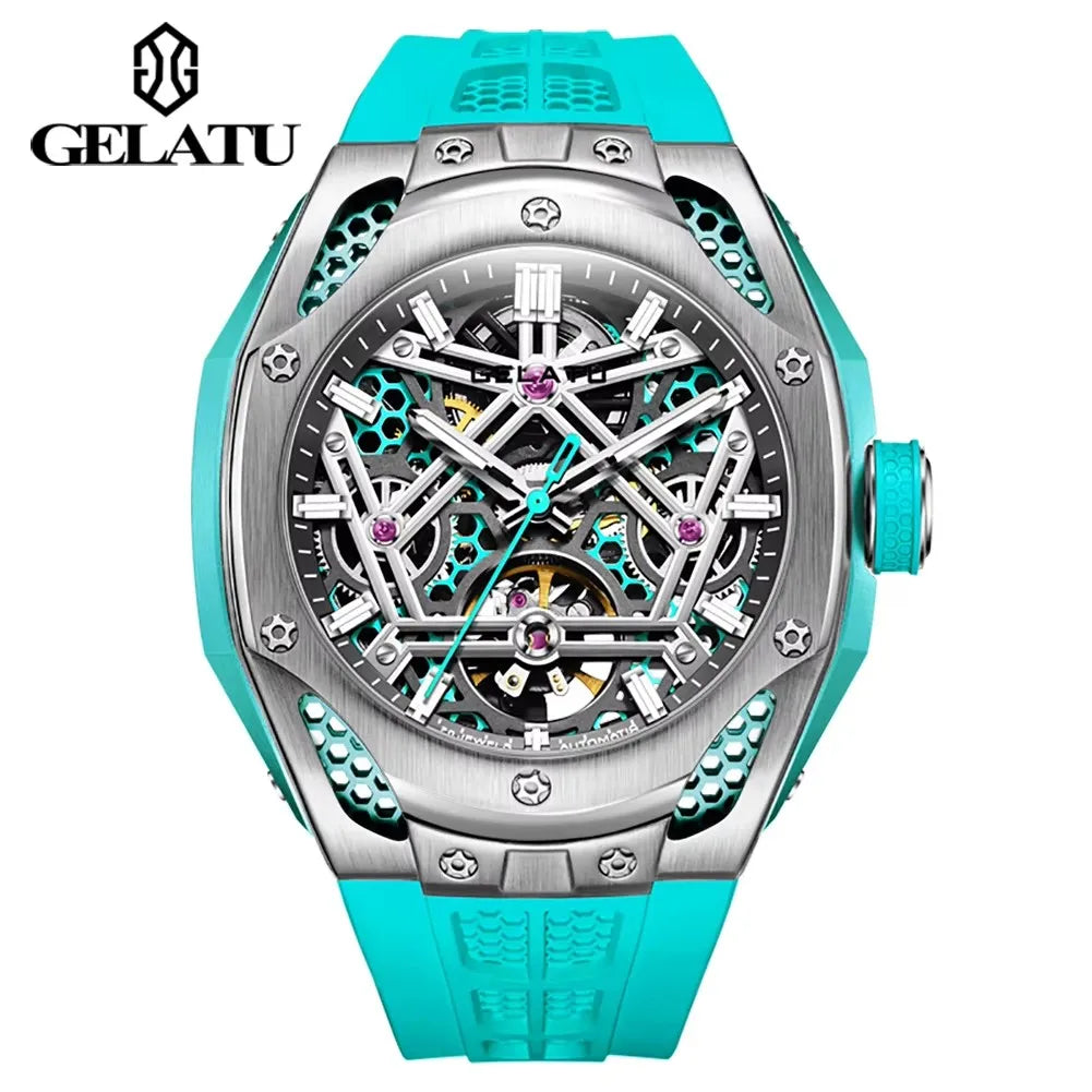Wristwatch Luminous Mechanical Casual Skeleton Hollow Out Design Automatic Watch