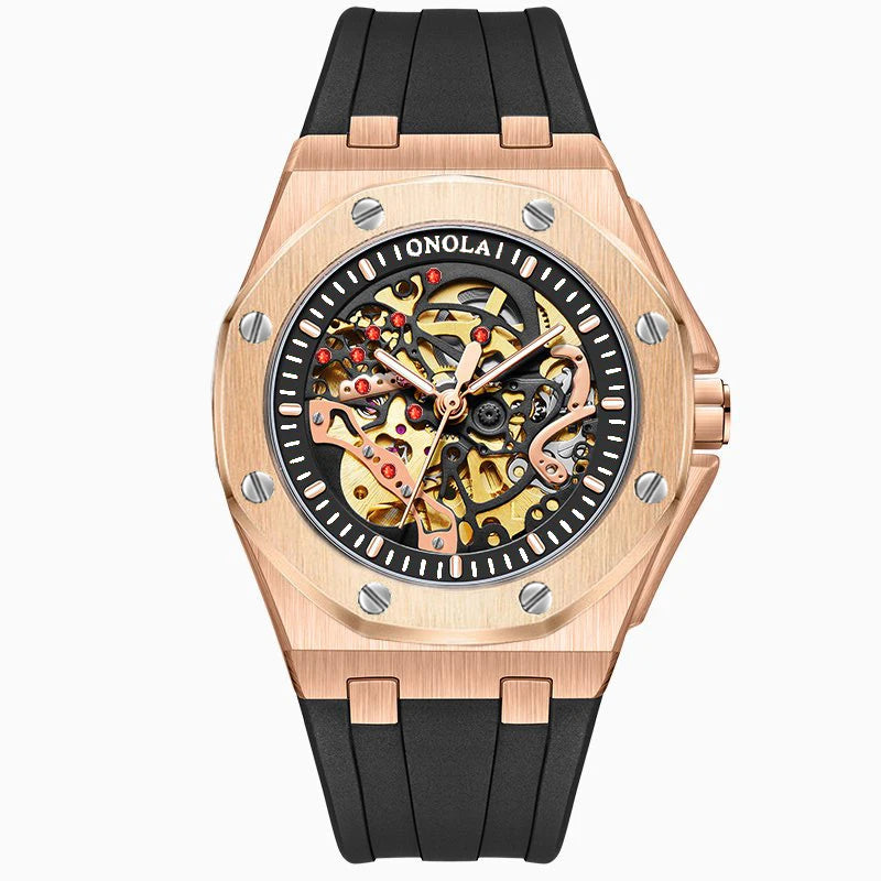 ONOLA Brand Watch Automatic Hollow Skeleton Watch Men's Watch Waterproof