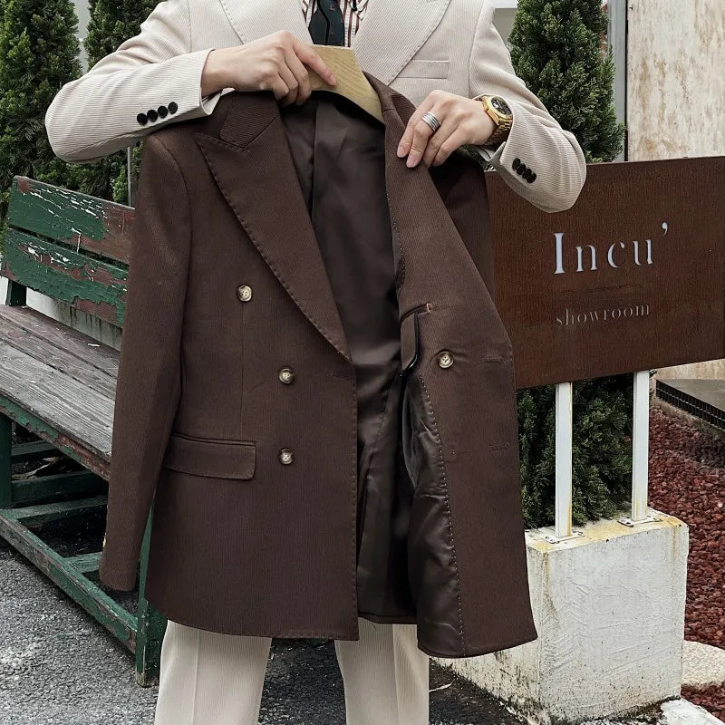 Business Commuter Suit for Summer British Gentleman-Inspired Fabric Set