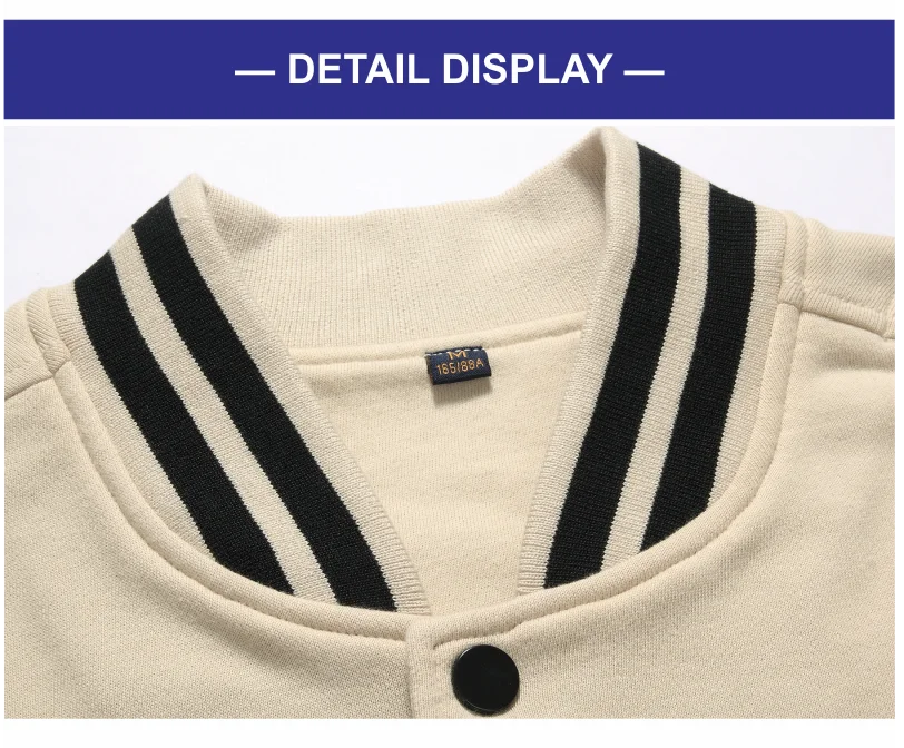 Men's Long Sleeve Jacket College Style Warm and Comfortable