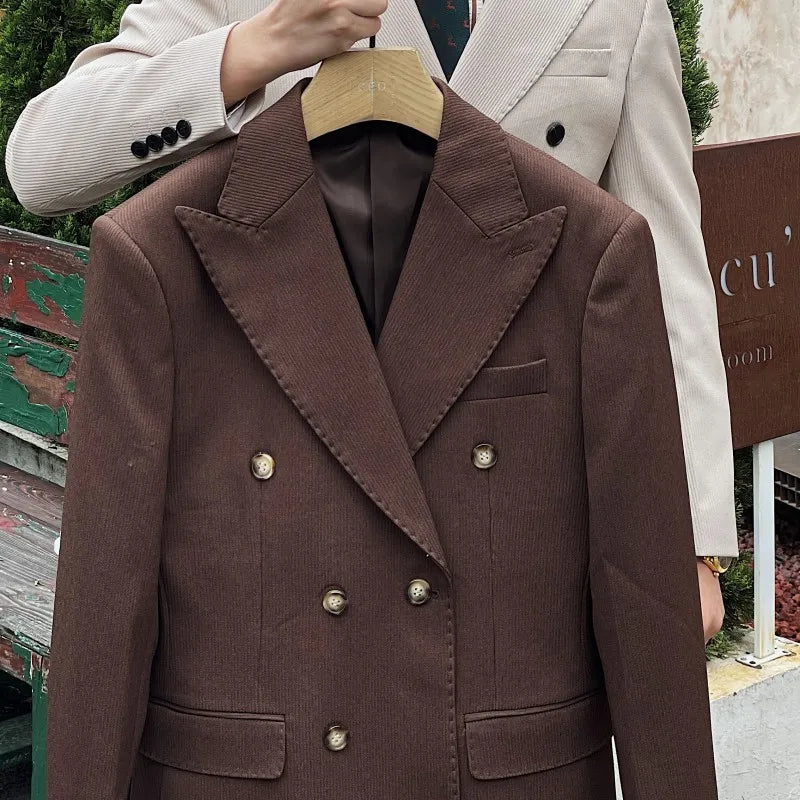 Business Commuter Suit for Summer British Gentleman-Inspired Fabric Set