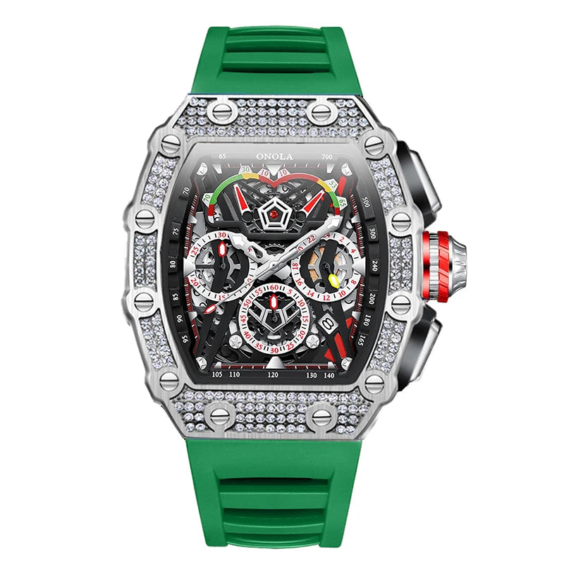 Fashion Diamond Inlaid Luxury Quartz Men's Watch Brand ONOLA