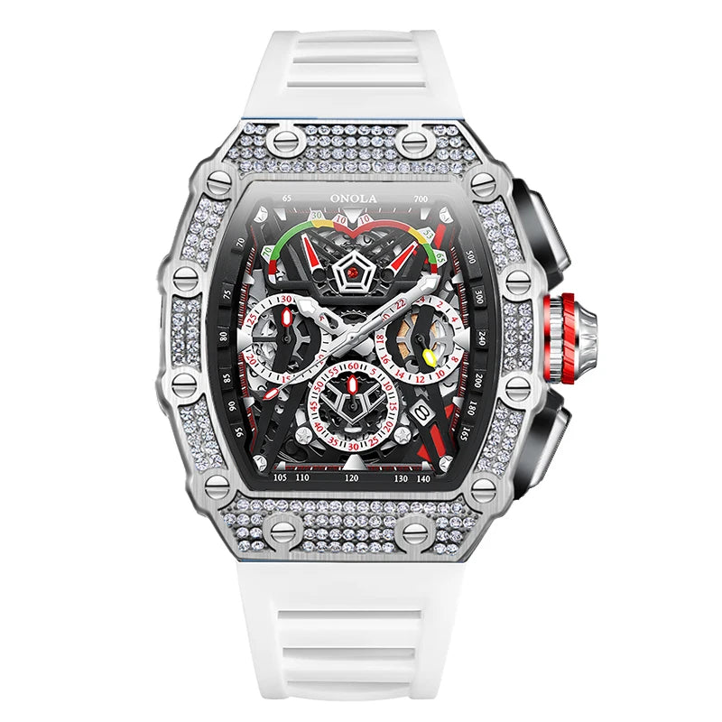 Fashion Diamond Inlaid Luxury Quartz Men's Watch Brand ONOLA