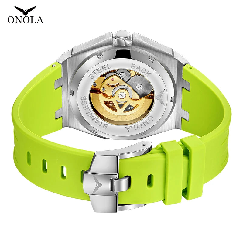 ONOLA Brand Watch Automatic Hollow Skeleton Watch Men's Watch Waterproof