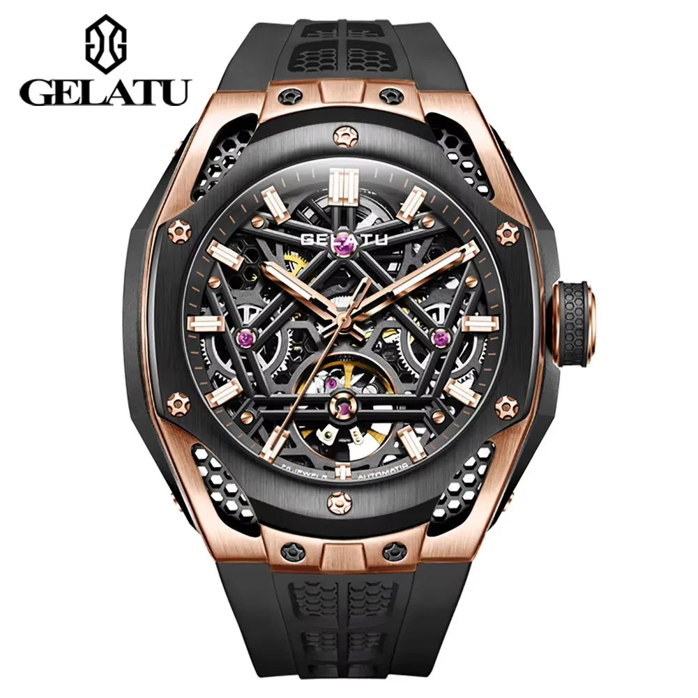 Wristwatch Luminous Mechanical Casual Skeleton Hollow Out Design Automatic Watch