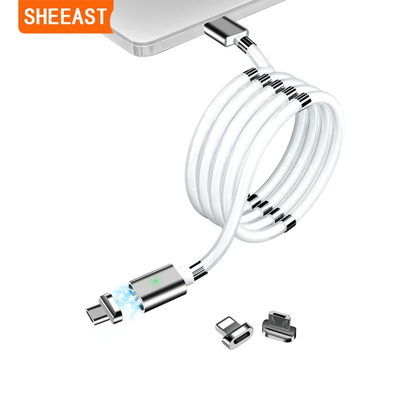 Magic Rope Magnetic Cable Storage Magnet QC3.0 Fast Charging Micro USB