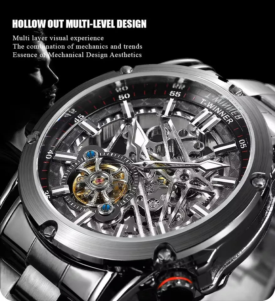 Automatic Movement Mechanical Watches Men Stainless Steel Luxury Sports