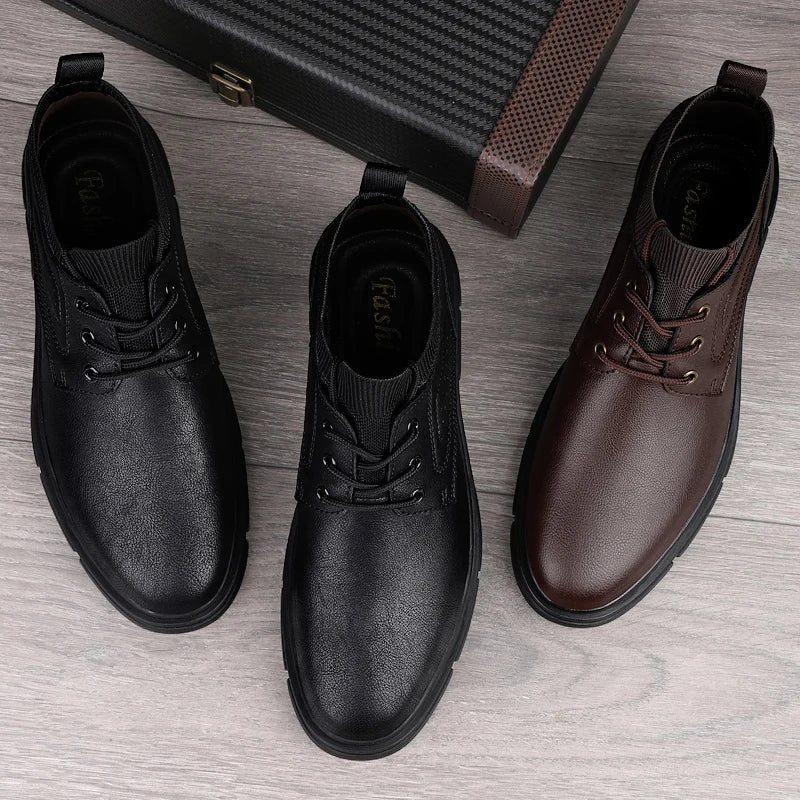 Genuine Leather Boots New Fashion Men's Boats Comfortable Sports Ankle Boots