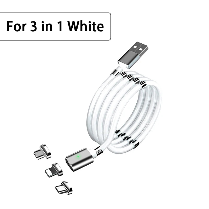 Magic Rope Magnetic Cable Storage Magnet QC3.0 Fast Charging Micro USB