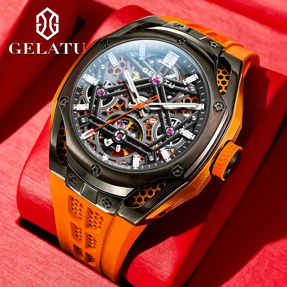 Wristwatch Luminous Mechanical Casual Skeleton Hollow Out Design Automatic Watch