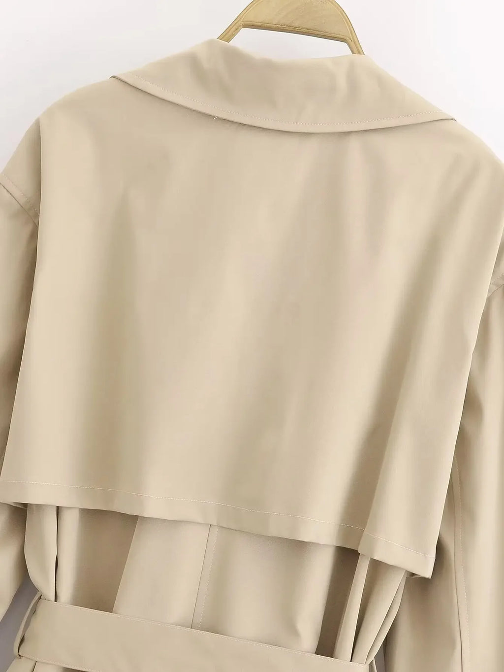 Women Fashion With Belt Solid Breasted Female Chic Lady Outfits