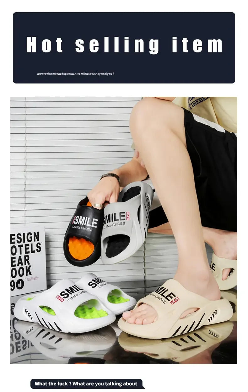 Men Summer Massage Slippers Women Indoor Soft Bottom Slippers Outdoor Garden