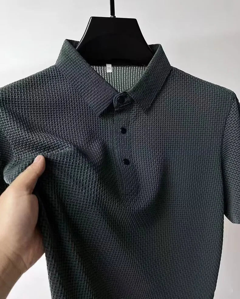 r Men Mesh Ice Silk T-shirt Men's Short-sleeved