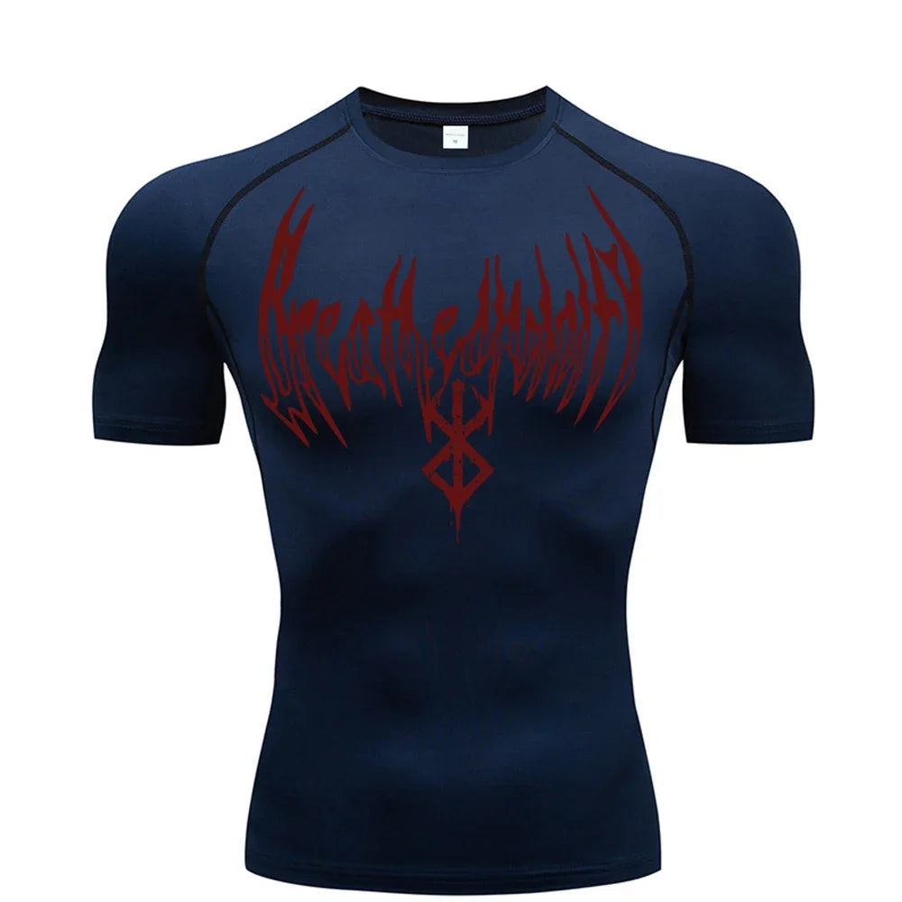 Gym t-shirt Dry Breath God Tee Shirt Short Sleeve Top Muscle Gym Fitness