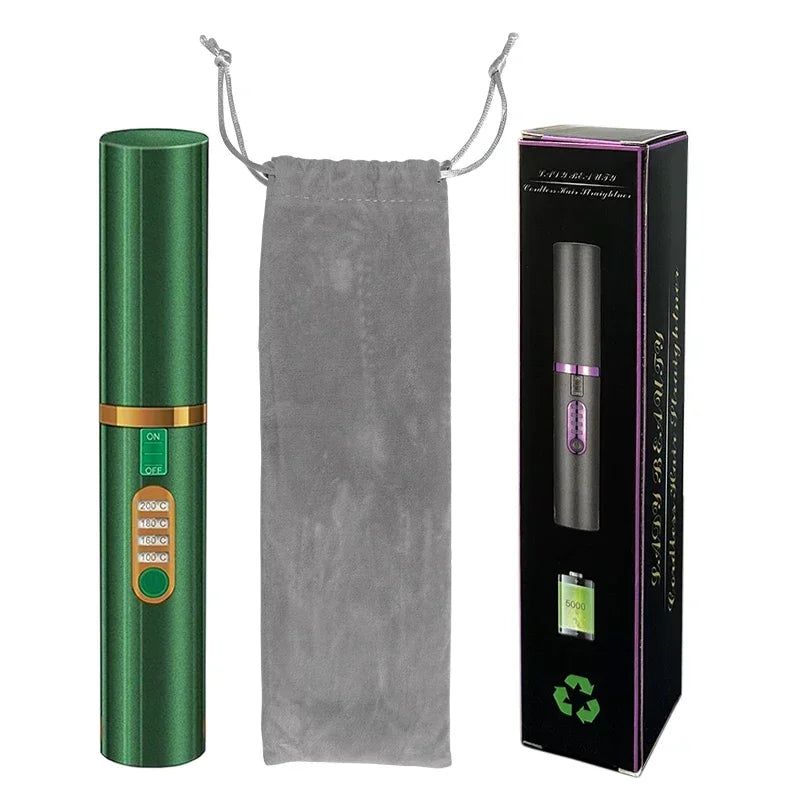 Electric USB Hair Straightener Curler Fashion Colored Diamond Design Wireless