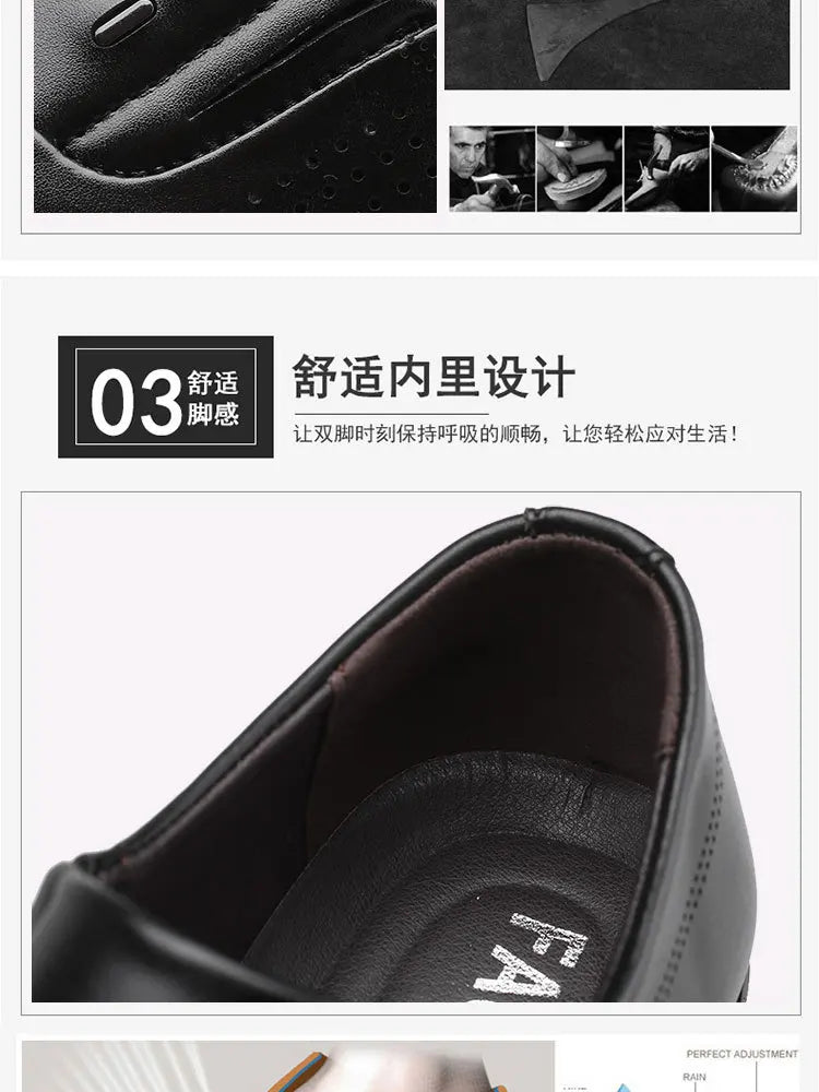 Men's Business Formal Leather Shoes Summer Breathable