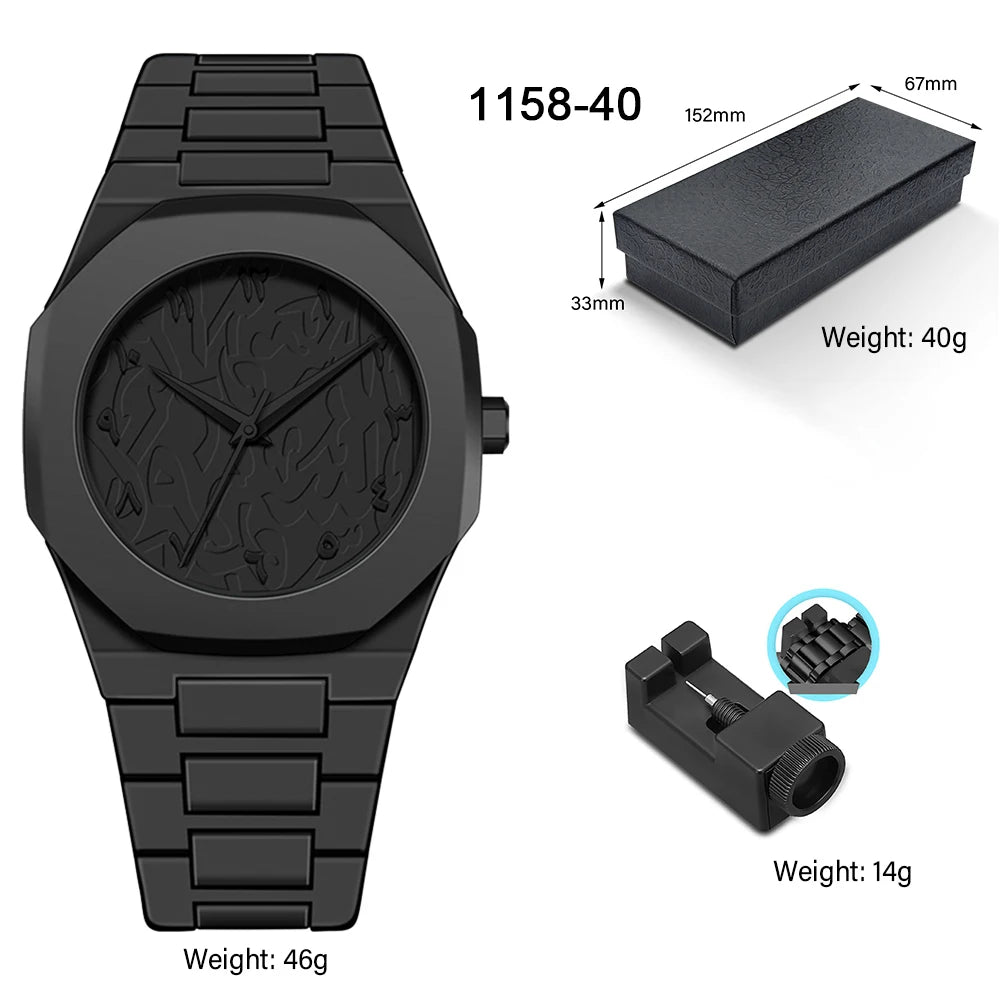 Arabic Numeral Waterproof Quartz Watch Men's Analog Mechanical Watch