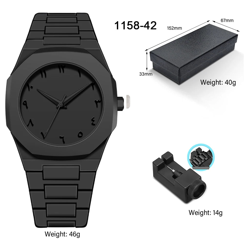 Arabic Numeral Waterproof Quartz Watch Men's Analog Mechanical Watch